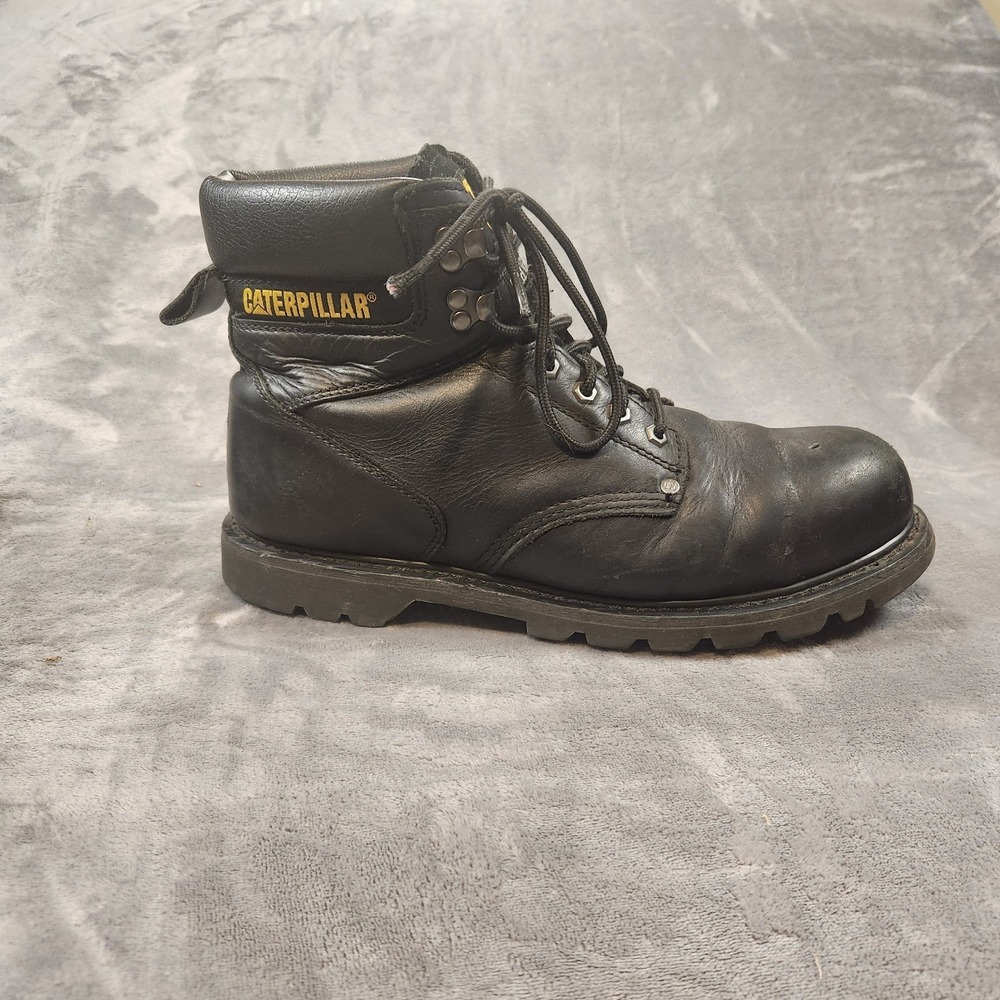 Caterpillar Boots Mens 13 Bkack Leather Second Shift Steel Toe Work P89135